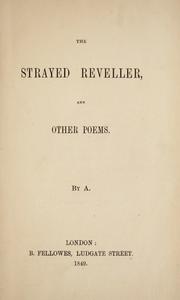 Cover of: The strayed reveller: and other poems.