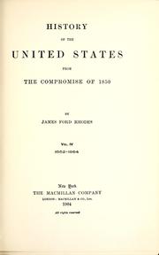 Cover of: History of the United States from the Compromise of 1850