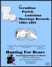 Cover of: Vermilion Par LA Marriages 1861-1891 by 