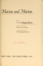 Cover of: Marian and Marion | J. M. Selleger-Elout