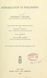 Cover of: Introduction to philosophy