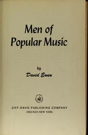 Cover of: Men of popular music by David Ewen