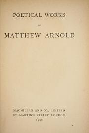 Cover of: Poetical works of Matthew Arnold | Matthew Arnold