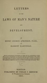 Cover of: Letters on the laws of man