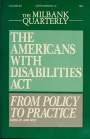 Cover of: The Americans with Disabilities Act by Jane West