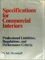 Cover of: Specifications for commercial interiors by S. C. Reznikoff