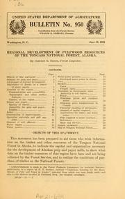 Regional development of pulpwood resources of the Tongass national forest, Alaska by Clinton Gold Smith