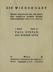 Cover of: Die Wiener Oper