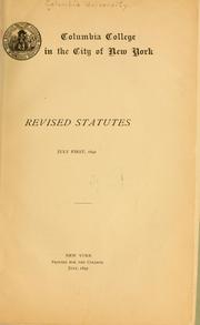 Cover of: Revised statutes, July first, 1892