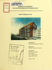 Boston university center for photonics research: project notification form by Fort Point Associates