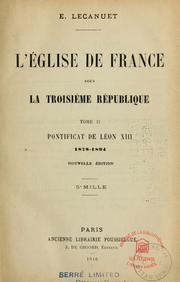 Cover of: L'Eglise de France sous la troisième République