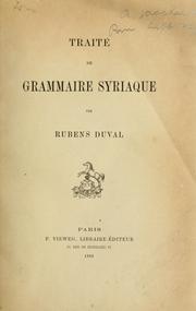 Cover of: Traité de grammaire syriaque
