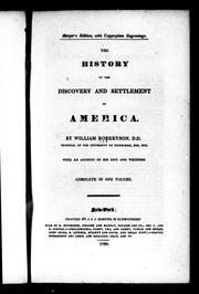 Cover of: The history of the discovery and settlement of America