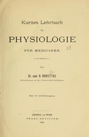 Cover of: Kurzes Lehrbuch der Physiologie für Mediciner