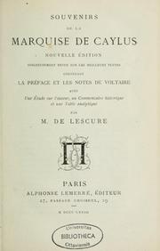 Cover of: Souvenirs de la marquise de Caylus