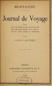 Cover of: Journal de voyage