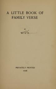 Cover of: A little book of family verse