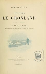 Cover of: A travers le Grönland