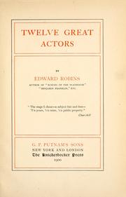 Cover of: Twelve great actors