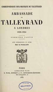 Cover of: Correspondance diplomatique de Talleyrand by Charles Maurice de Talleyrand-Périgord