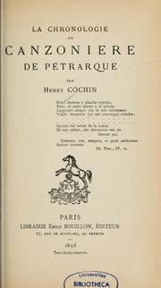 Cover of: La chronologie du Canzoniere Pétrarque