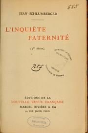 Cover of: L'inquiète paternité