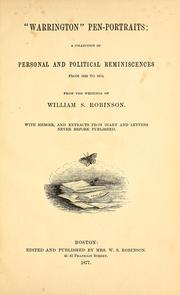 Cover of: "Warrington" pen-portraits by Robinson, William S.