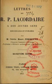 Cover of: Lettres du R.P. Lacordaire a des jeunes gens by Henri-Dominique Lacordaire
