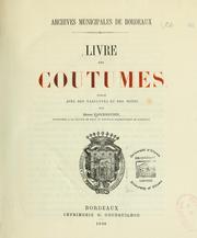 Cover of: Livre des coutumes \