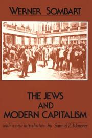 Cover of: The Jews and modern capitalism by Werner Sombart