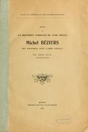 Cover of: Note sur un historien normand du XVIIIe siècle, Michel Béziers: ses rapports avec l'abbé Expilly