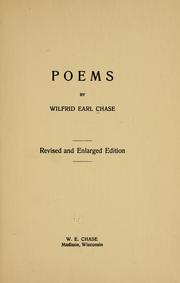 Cover of: Poems by Wilfrid Earl Chase