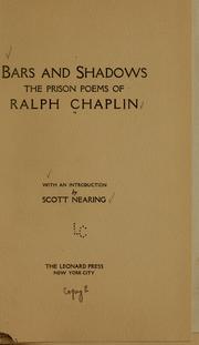 Cover of: Bars and shadows by Ralph Chaplin
