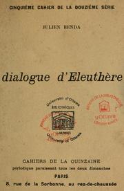 Cover of: Dialogue d'Eleuthère