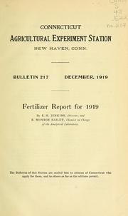 Cover of: Fertilizer report for 1919