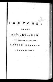 Cover of: Sketches of the history of man