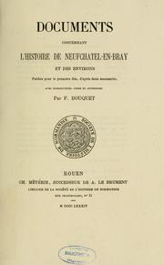 Cover of: Documents concernant l'histoire de Neufchâtel-en-Bray et des environs
