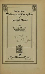 Cover of: American writers and compilers of sacred music