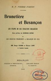 Cover of: Brunetière et Besançon by Pierre Fortin