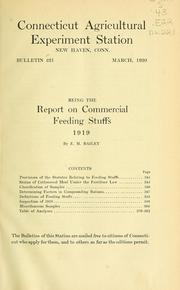 Cover of: The report on commercial feeding stuffs, 1919