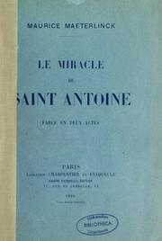 Cover of: Le miracle de Saint-Antoine: farce en deux actes