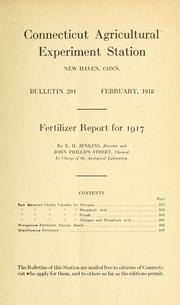Cover of: Fertilizer report for 1917