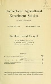 Cover of: Fertilizer report for 1918