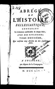 Cover of: Abrégé de l'histoire ecclésiastique by Bonaventure Racine, Bonaventure Racine