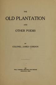 Cover of: The old plantation: and other poems