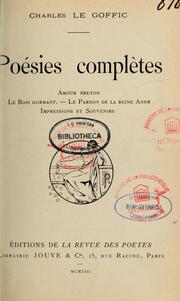 Cover of: Poésies complètes by Charles Le Goffic