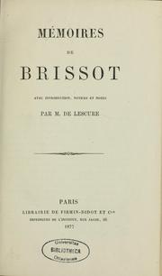 Cover of: Mémoires de Brissot