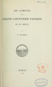 Cover of: Les comptes d'un grand couturier parisien du XVe siècle by Camille Couderc