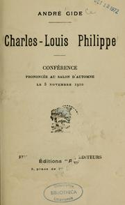 Cover of: Charles-Louis Philippe by André Gide