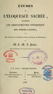 Cover of: Etudes sur l'eloquence sacree by C. M. A. Pujol, C. M. A. Pujol